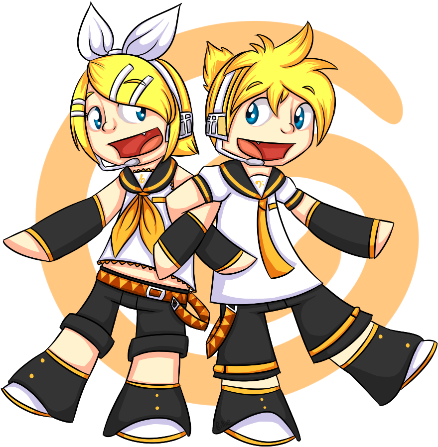 Kagamine Len And Rin - Cartoon (902x920), Png Download