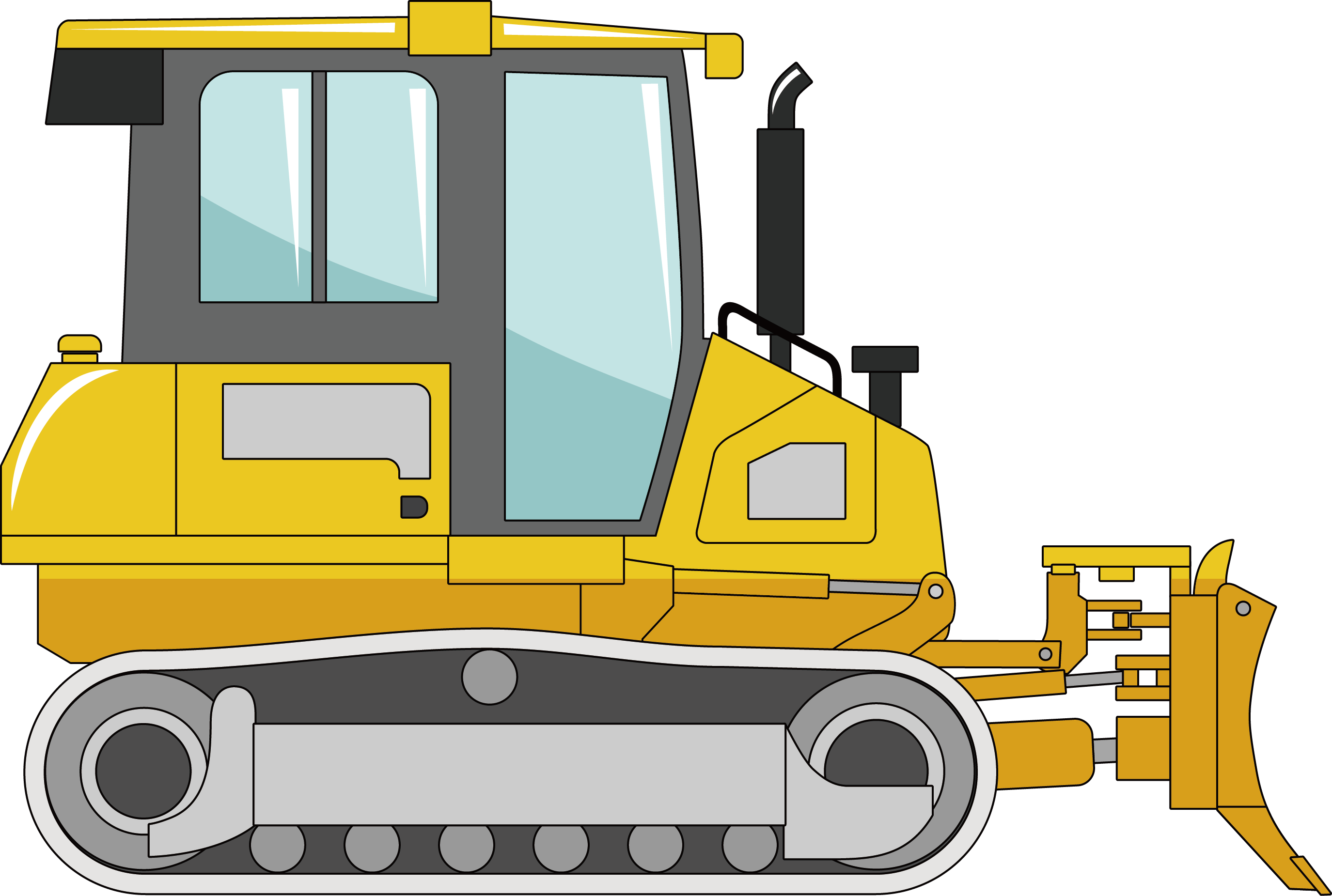 Clip Transparent Bulldozer Clipart Excavator - Png Construction Machine Clip Art (2749x1850), Png Download