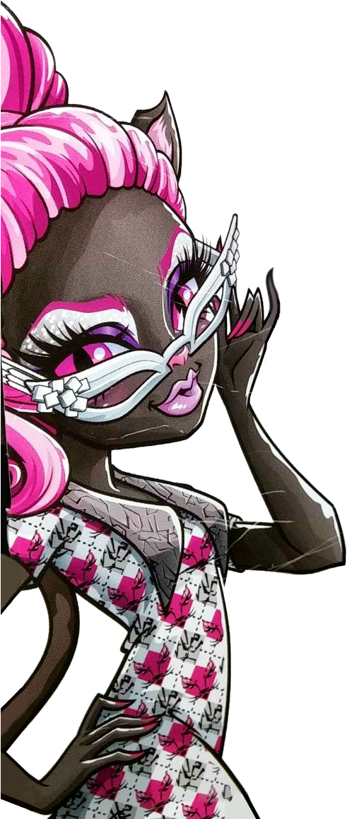 Monster High School, Monster High Party, Monster High - Monster High Geek Shriek Catty Noir (495x1172), Png Download