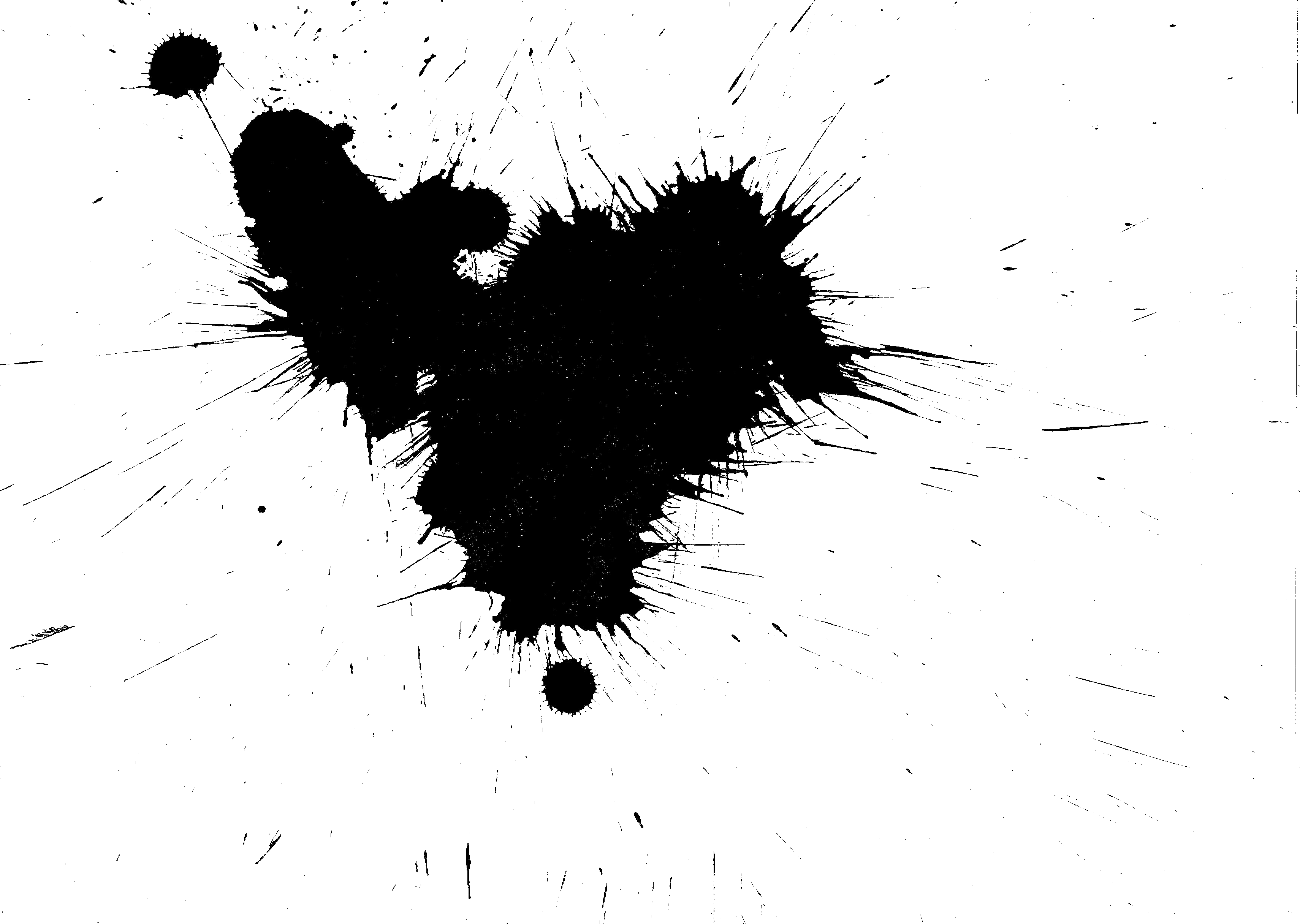 Free Download - Salpicadura En Blanco Y Negro (3421x2432), Png Download