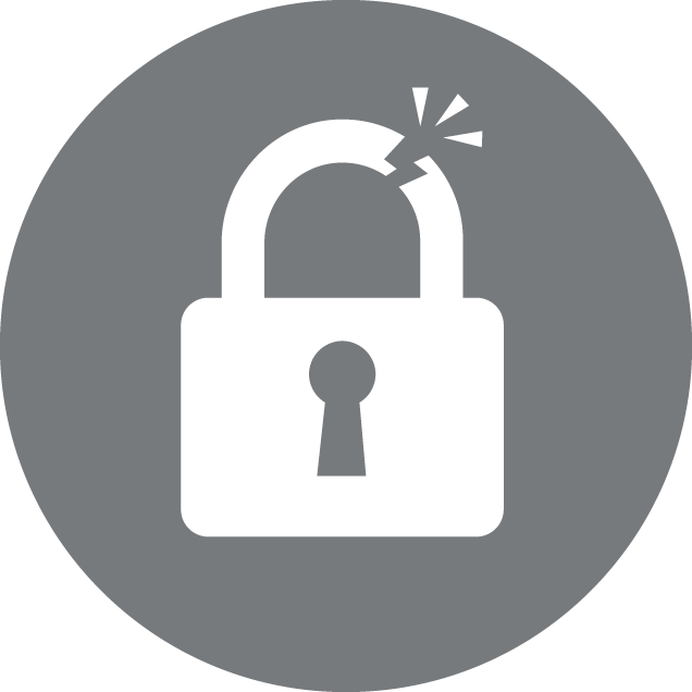 Identity Theft Icon With The Image Of Broken Lock In - Logout Button Transparent Png (636x636), Png Download