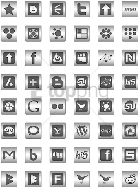 Free Png Black Inlay On Steel Social Media Icon Pack - Monochrome (480x648), Png Download
