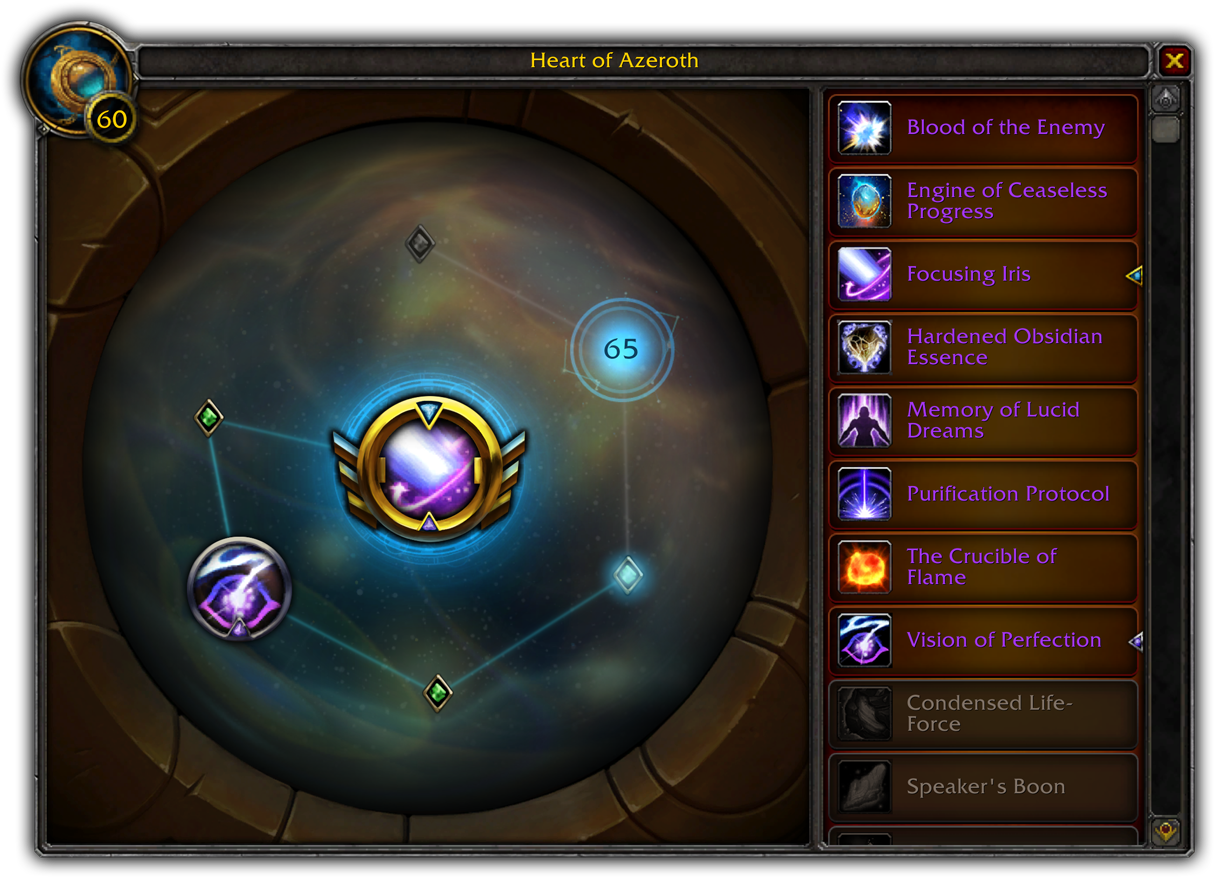 Each Essence Has Both Major And Minor (passive) Abilities - Heart Of Azeroth 8.2 (1280x960), Png Download