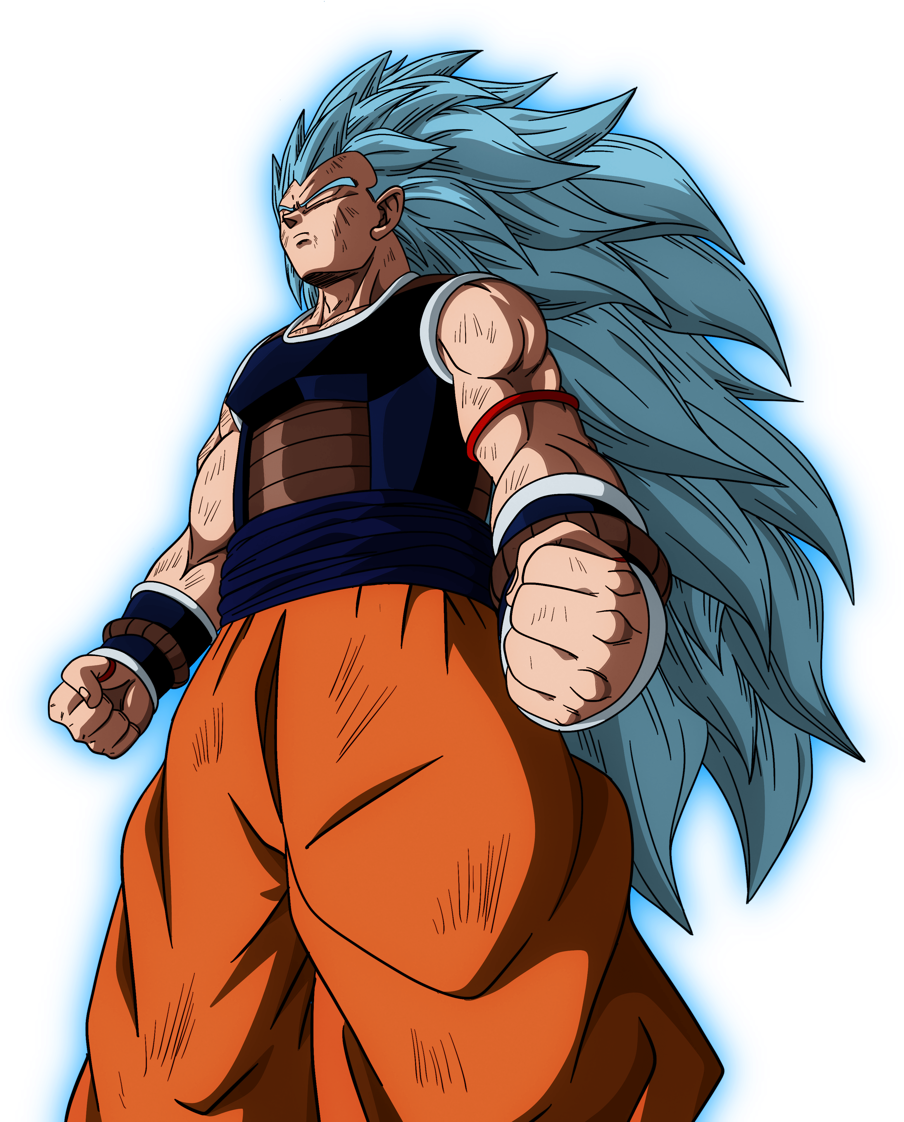Raditz Attaining Mastered Super Saiyan Blue Via Ajna - Cartoon (3840x3840), Png Download