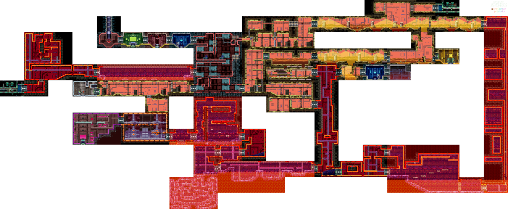 Photo Metroidfusion-sector3pyr - Metroid Fusion Pyr Map (1024x422), Png Download