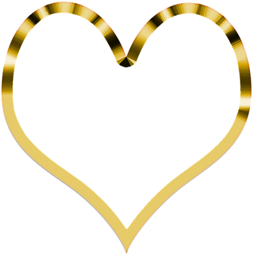 Moldura Coracacao Dourado Png - Gold Heart No Background (700x636), Png Download