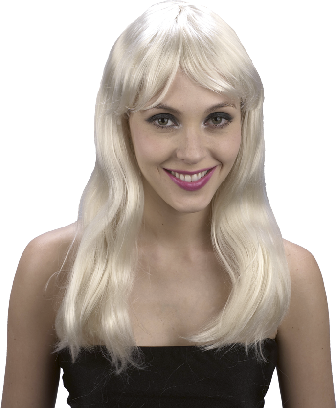 Peluca Melena Rubia - Perruque Blonde Cheveux Longs (780x857), Png Download