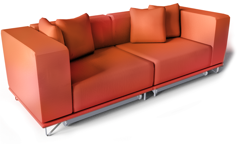 3d Sofa Png (1000x601), Png Download