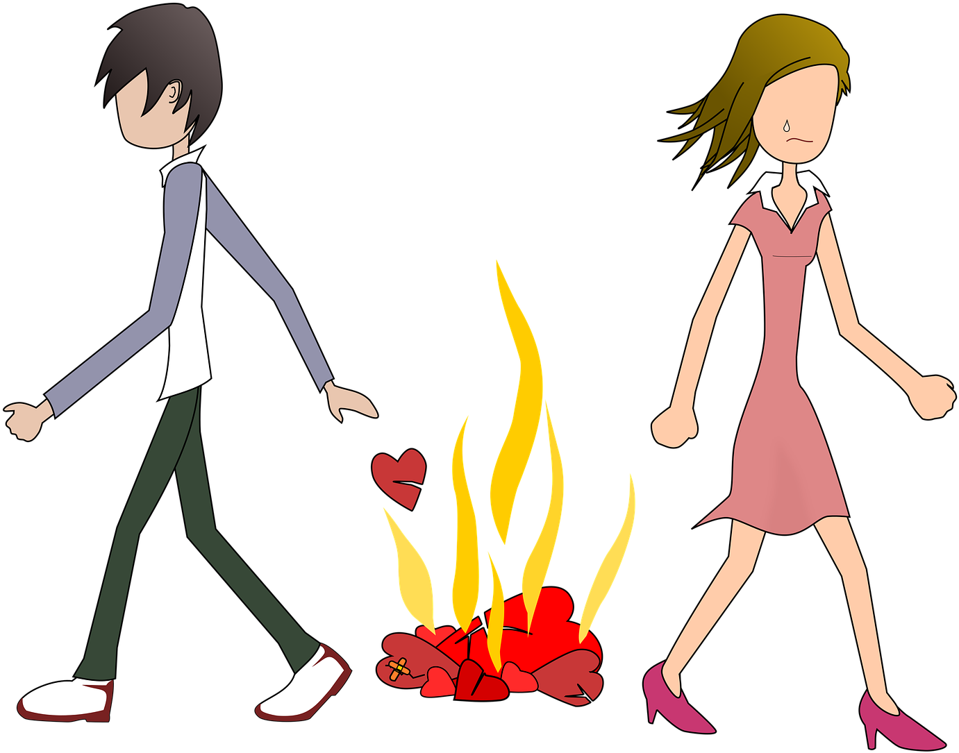 Cute Sad Couple Hd Wallpaper Cartoon For Free Download - Sad Couple Image Hd (1920x1357), Png Download