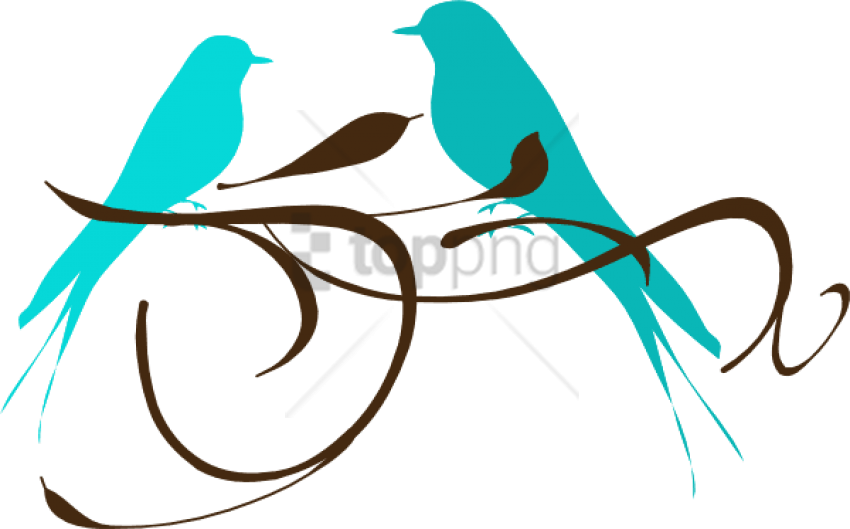 Free Png Teal Love Birds Png Image With Transparent - Love Bird Clipart (850x529), Png Download