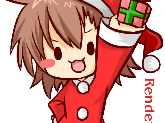 Anime Boy Clipart Christmas - Merry Christmas Anime Chibi (640x480), Png Download