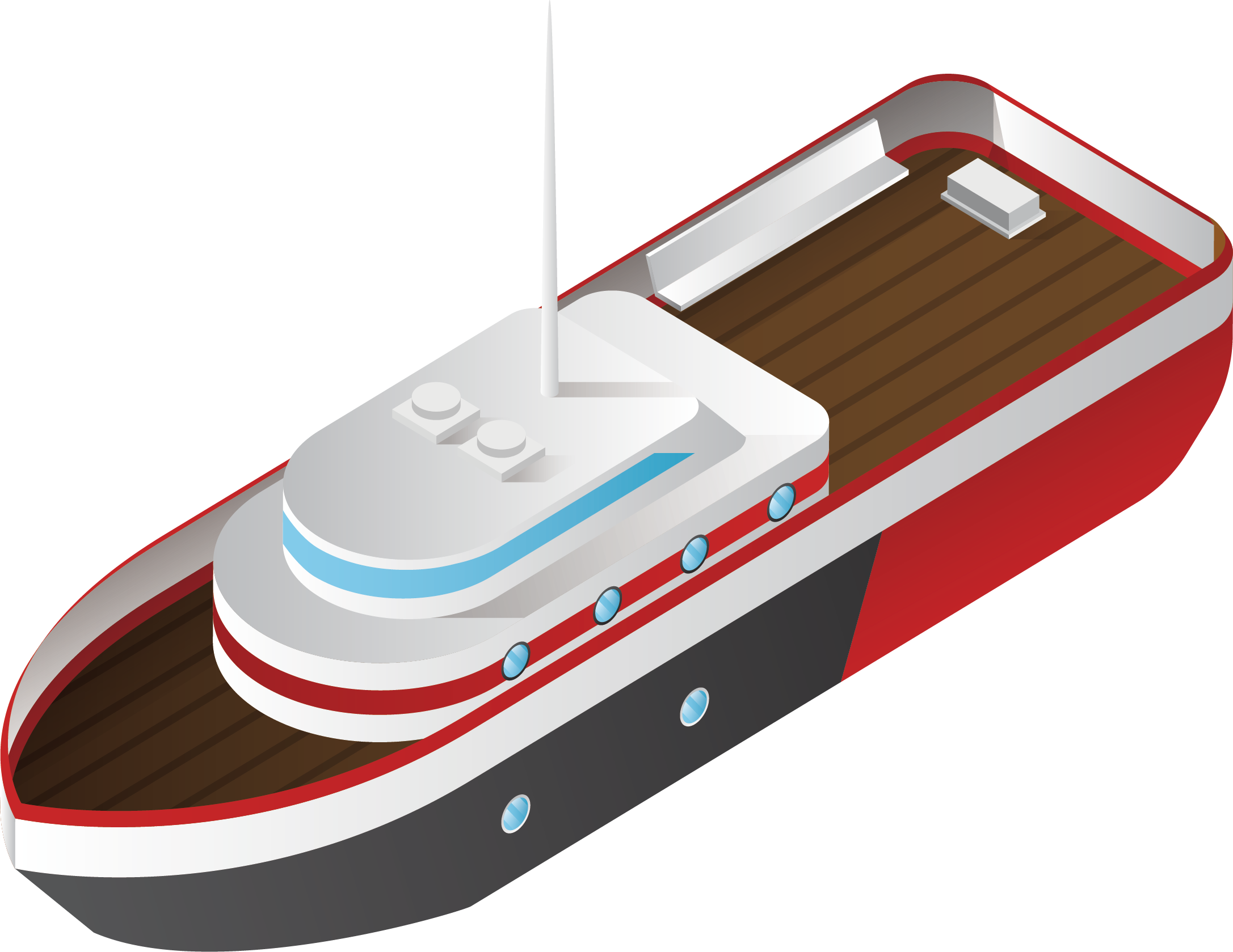 Yacht Clipart Boat Shoe - Speedboat (2173x1679), Png Download