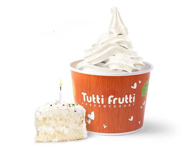 Birthday Cake - Coconut Frozen Yogurt Tutti Frutti (640x540), Png Download