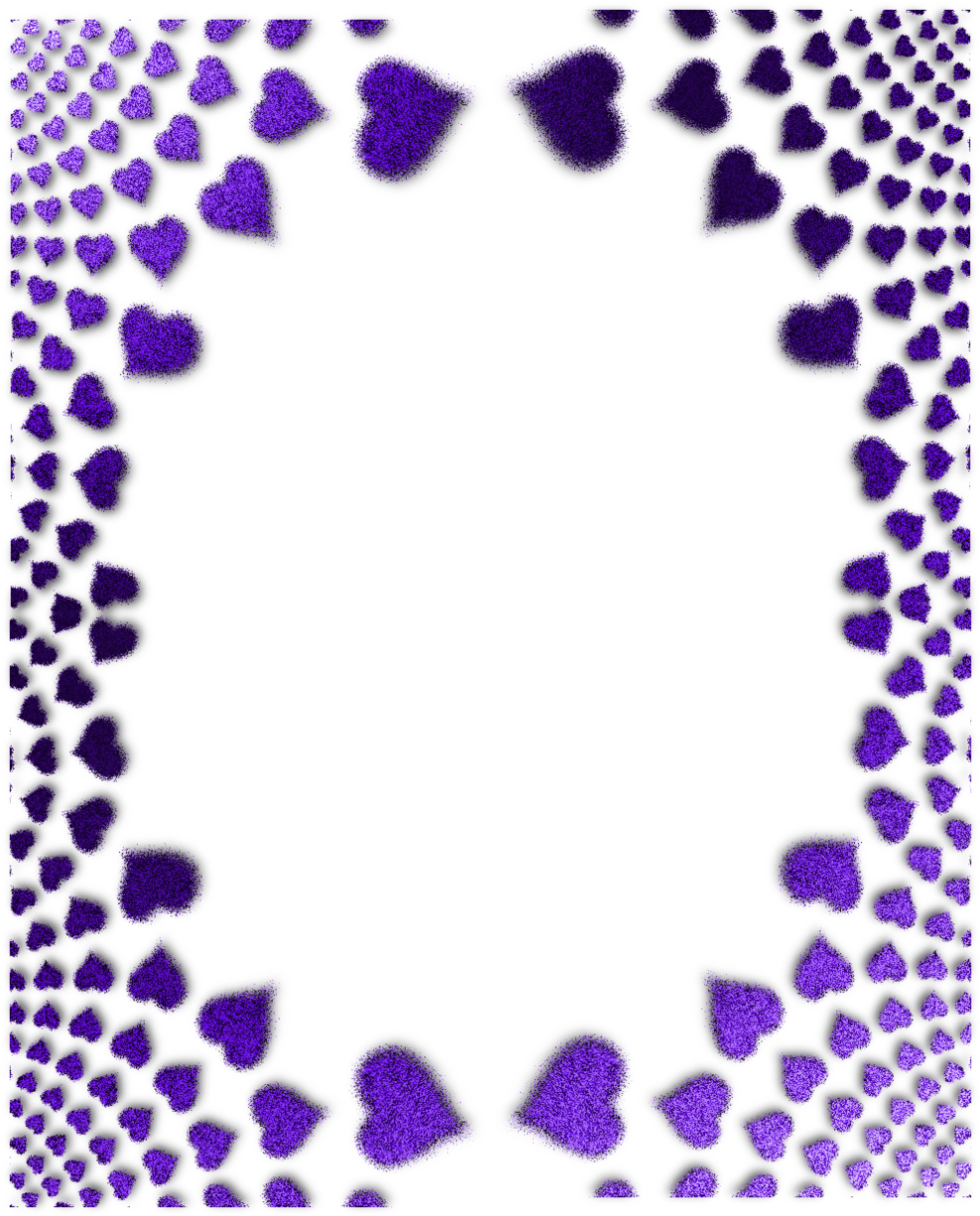 Blue Heart Border Designs Clipart Clip Art - Purple Hearts Frame Png (900x1106), Png Download