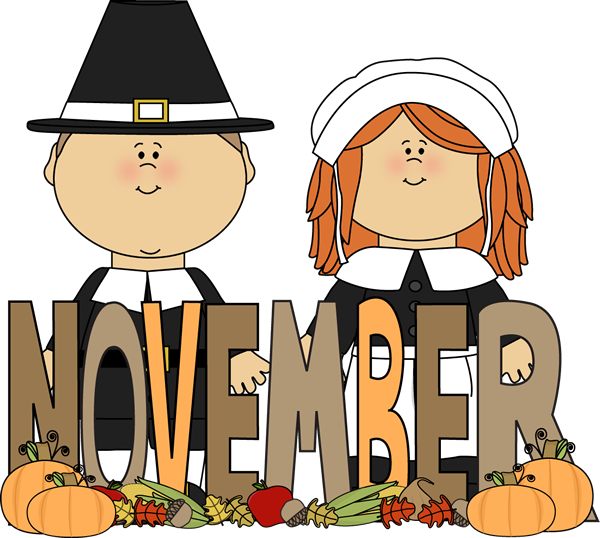 Pilgrim Hat With Black Band Clip Art At Hanslodge - Months Of The Year November (600x538), Png Download
