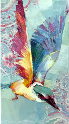Kingfisher - Painting (480x480), Png Download