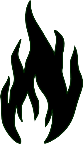 Flames In Black And White Clip Art At Clker - Black And White Flames Clipart (282x596), Png Download