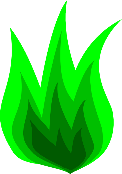 Green Fire 2 Clip Art At Clipart Library - Green Fire No Background (420x597), Png Download