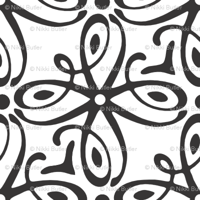 Black And White Swirl - Motif (400x400), Png Download