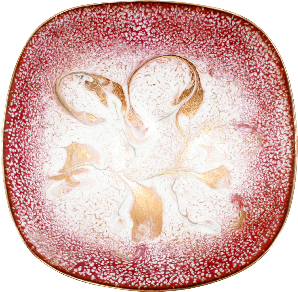 Pink Enamel On Copper Bowl Mid Century Modern 1960s - Circle (962x962), Png Download