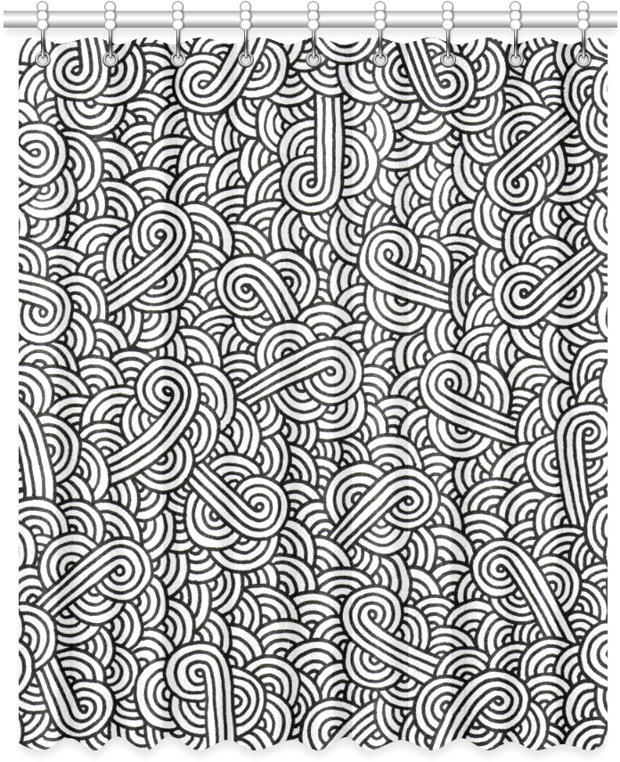 White Swirls Png - Black And White Swirls Doodles Backpack By Savousepate (1000x1000), Png Download