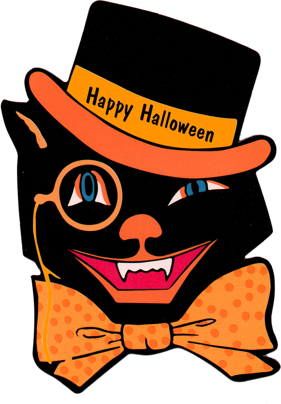 Free - Vintage Halloween Black Cats (1014x1439), Png Download