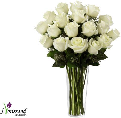 Pureza - Ftd White 18 Roses Bouquet (600x500), Png Download