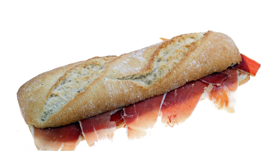 Bocadillo De Jamon Clipart Baguette Bocadillo Ham - Bocadillo (899x506), Png Download