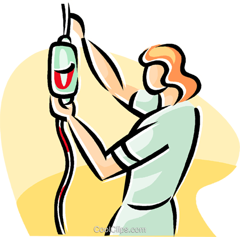 Nurse Replacing A Bag Of Blood Royalty Free Vector - Lpn Scope Of Practice Florida (480x475), Png Download