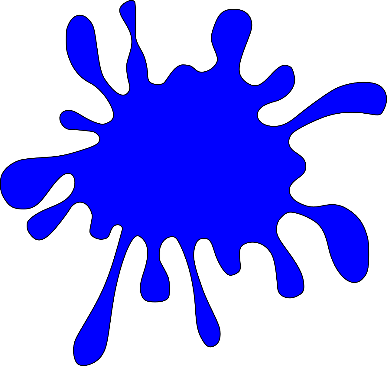 Splatter Clipart Blue Paint - Blue Paint Splatter Clipart (600x568), Png Download