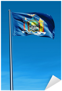 New York Flag Waving On The Wind Sticker • Pixers® - Banner (400x400), Png Download