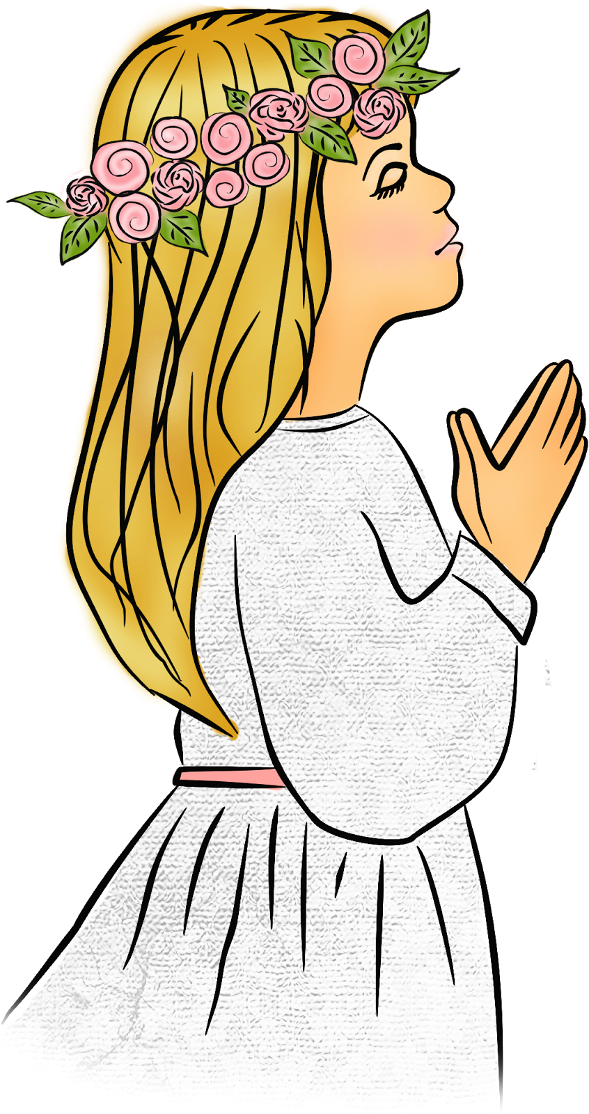 Digi Stemple By Alicecreations Pierwsza Komunia Wi - First Communion Clipart Girl (846x1600), Png Download