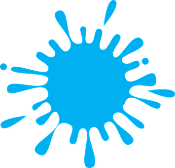 Splash Ink Blue Splatter Drop Splash Splas - Insinkerator 3n1 Instant Hot Tap | 3in1 Mains Hot & (355x340), Png Download