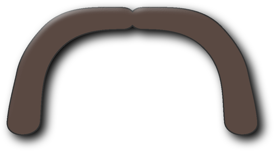 Horseshoe Clipart Mustache - Handle Bar Mustache Clipart (1200x600), Png Download