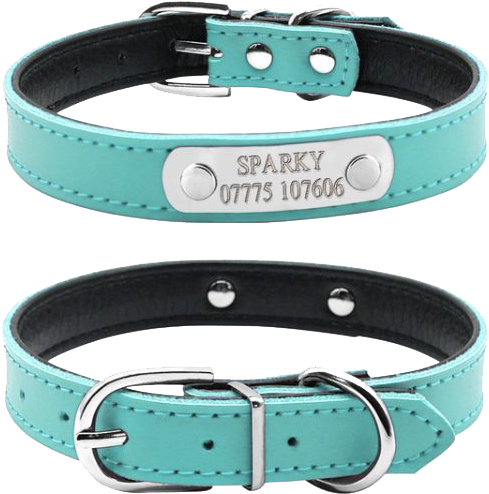 Leather Personalized Dog Collar - Cat Collar Personalised (600x600), Png Download