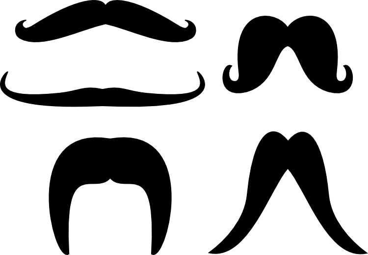 Free Clipart Backgrounds - Mustaches Clipart (750x519), Png Download