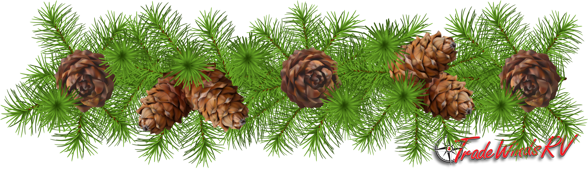 Woodland Decorations - Pinecone Garland (1920x600), Png Download