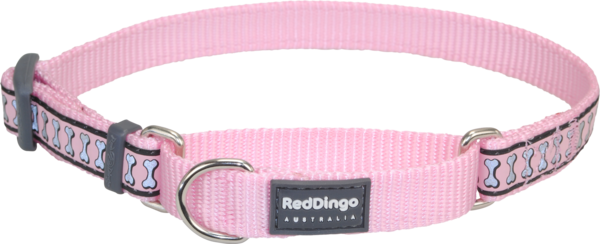 Martingale Reflective Bones Dog Collar - Red Dingo Mc-rb-pk-sm Martingale Dog Collar Reflective (600x244), Png Download