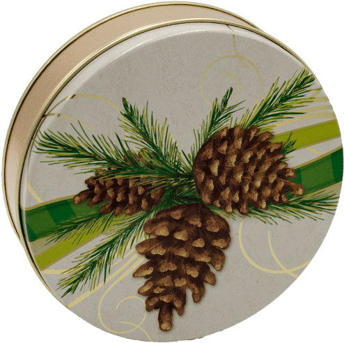 Festive Pine Cones Nutty Bavarian Custom Sampler Tin - Discountmugs 24 Wholesale Personalized Collector Tins (500x500), Png Download