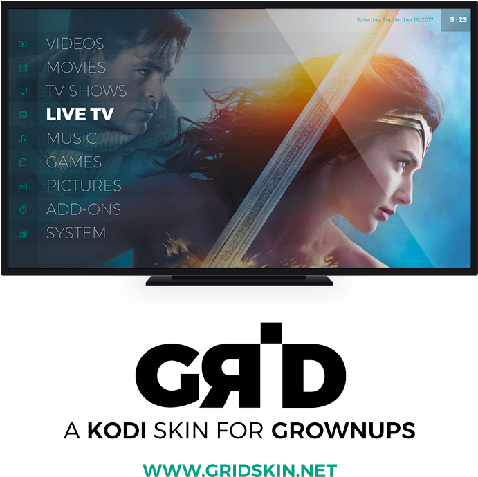 Image - Kodi Grid Skin (1280x853), Png Download