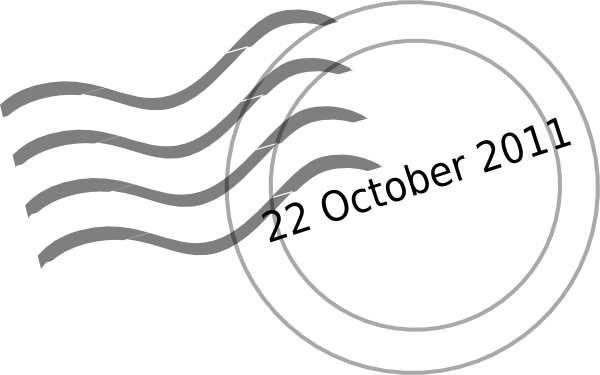 Svg Download Date Stamp Clip Art At Clker Com - Timbro Postale Png (600x375), Png Download