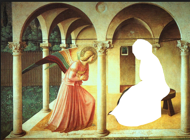 Would Have Looked Like This - Angel Gabriel With Mary (627x462), Png Download