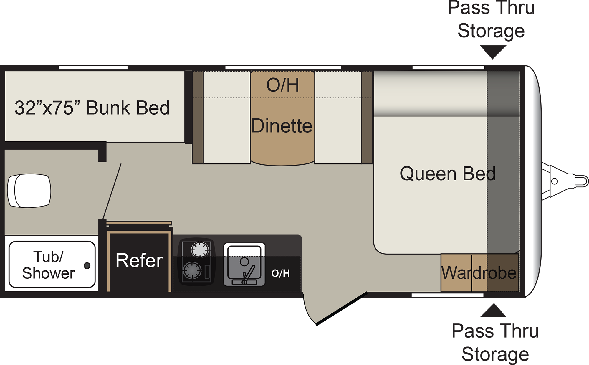 Passport 175bh Express Travel Trailer - Passport Ultra Lite 175bh (2000x1239), Png Download