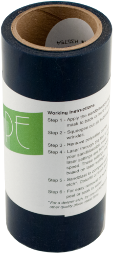 Lasertape 6" X 25' Laserable Stencil Tape For Sandblasting - Johnson Plastics (500x588), Png Download