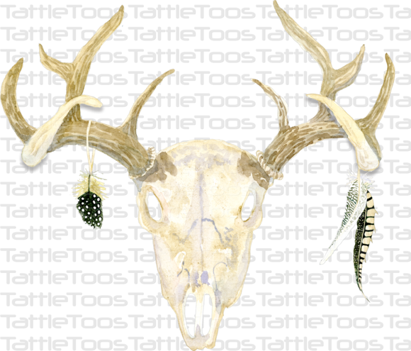 Lgprint - Flowers And Antlers (580x495), Png Download