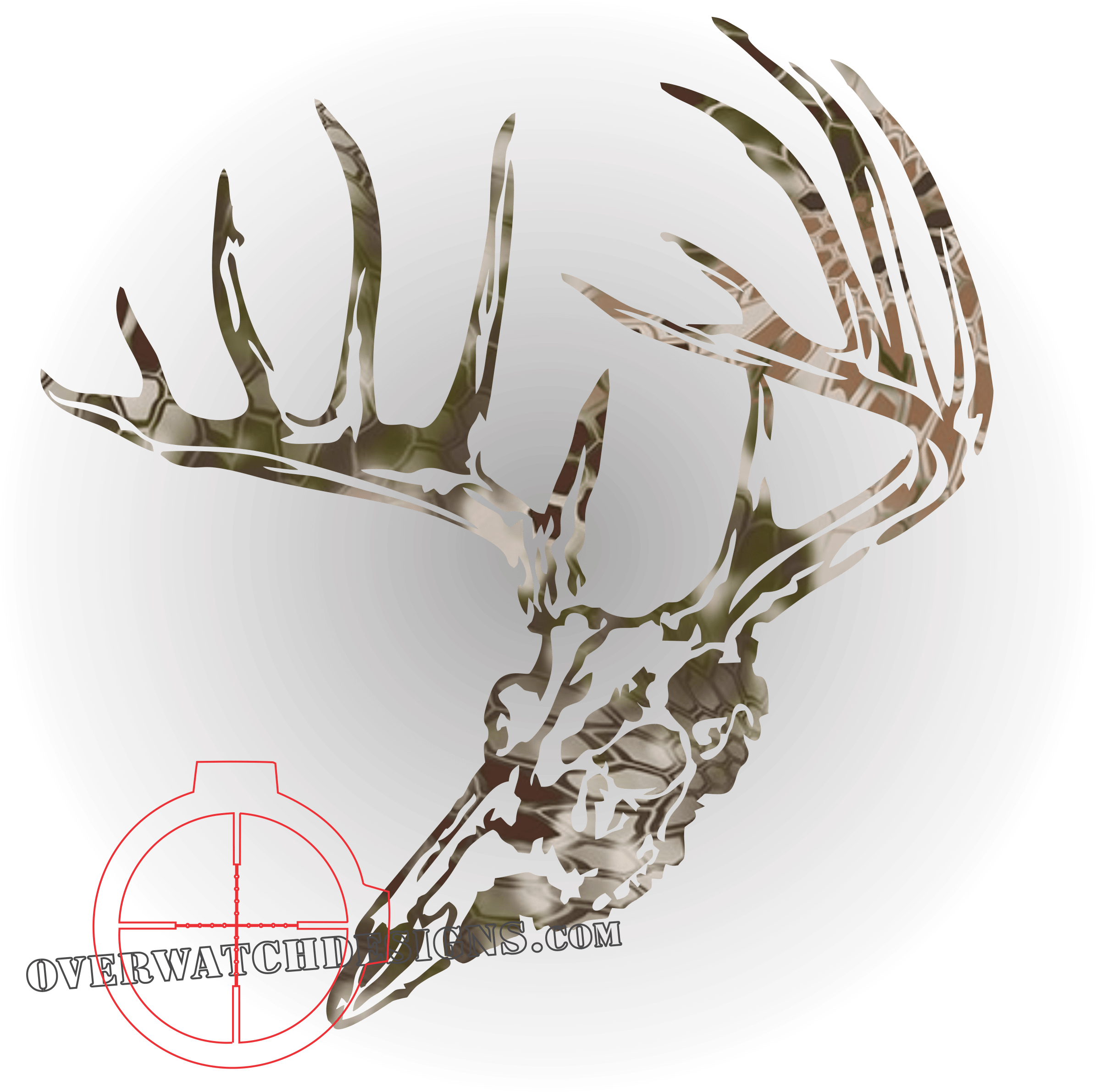 Kryptek Deer Skull - Deer (2401x2393), Png Download