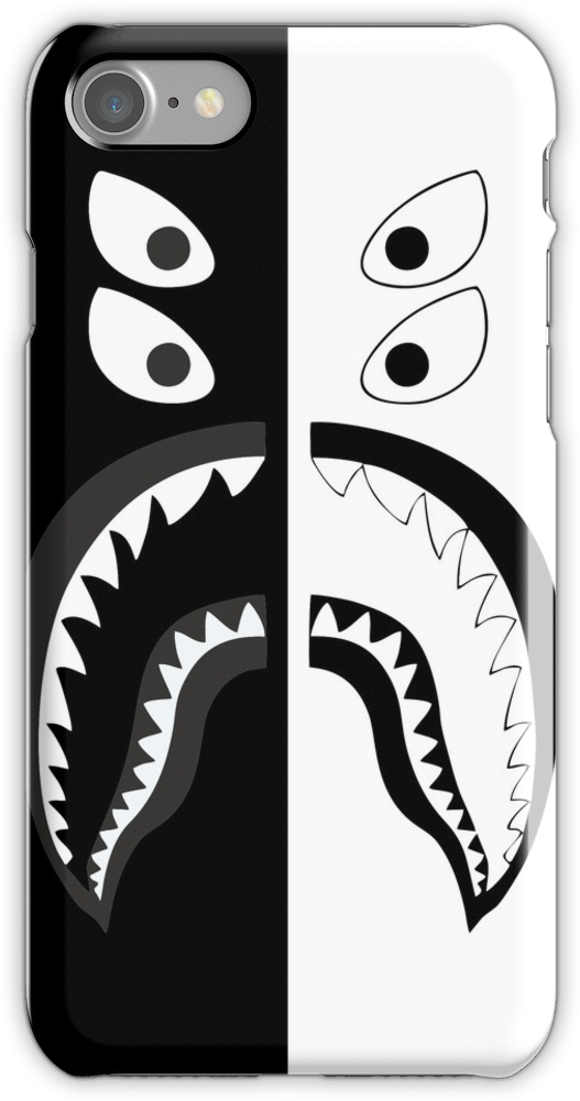 Bape Shark Iphone 7 Snap Case - Bape Black And White (750x1000), Png Download