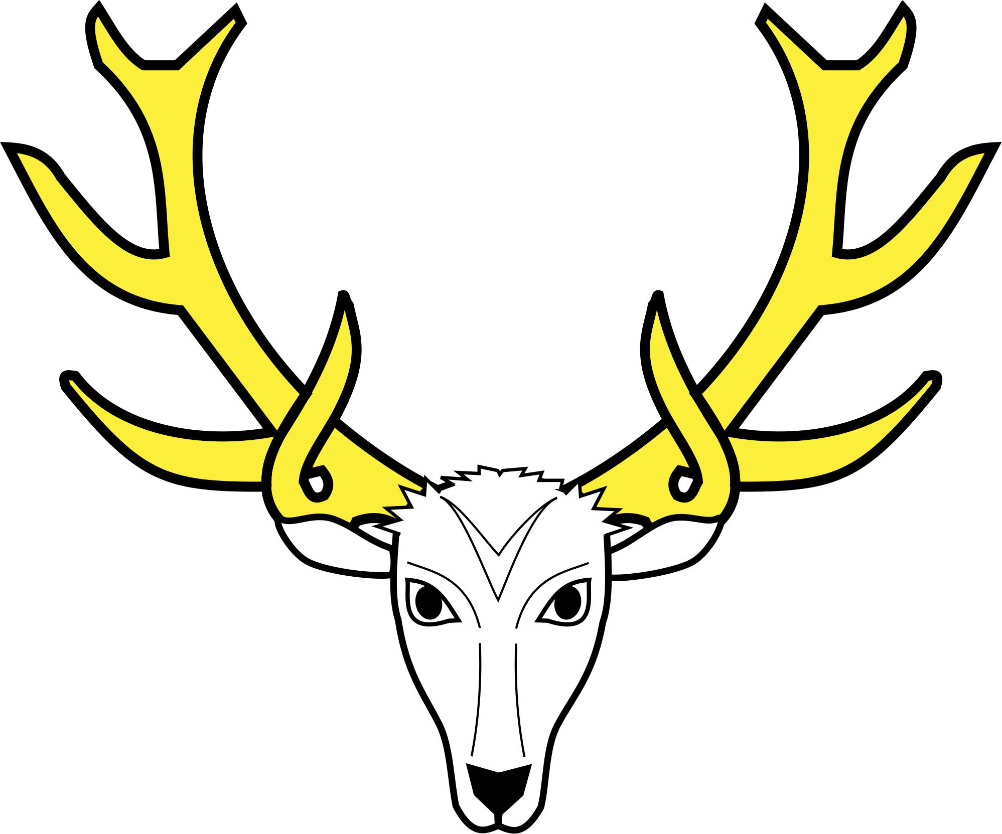 Drawing Antlers Heraldic - Stag Head Coat Of Arms (2000x1669), Png Download