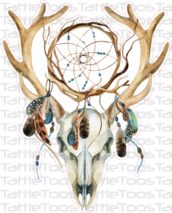 Tf Drcatchbull - Deer Skull Dreamcatcher (580x719), Png Download