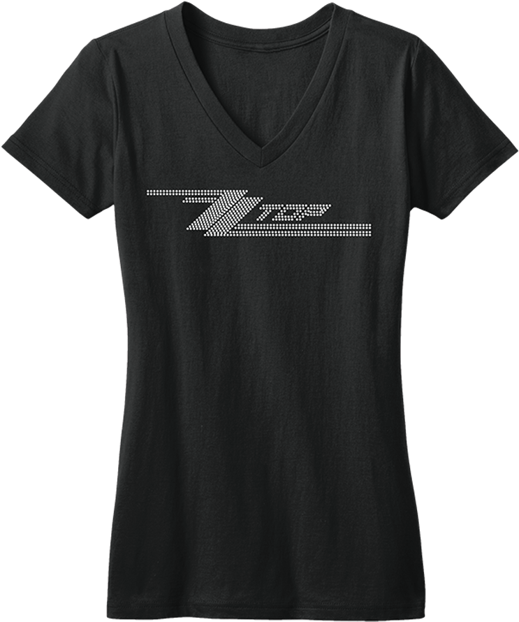 Zz Top Bling Concert V Neck Tee - Kappa Black Shirt (1000x1000), Png Download